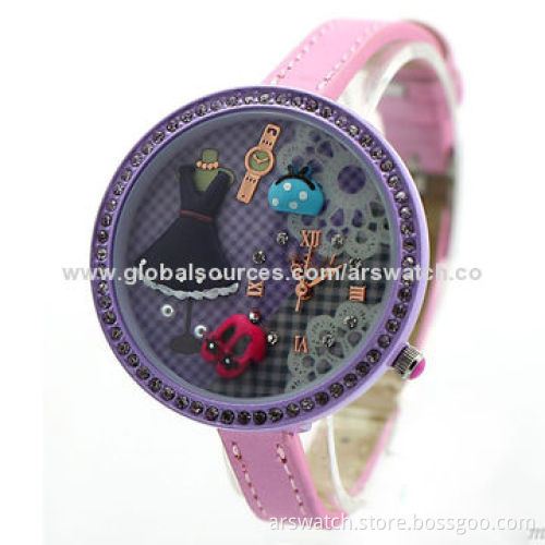 Colorful Dial and Silicone Strap Plastic Watches, Cute Dial and Index Design